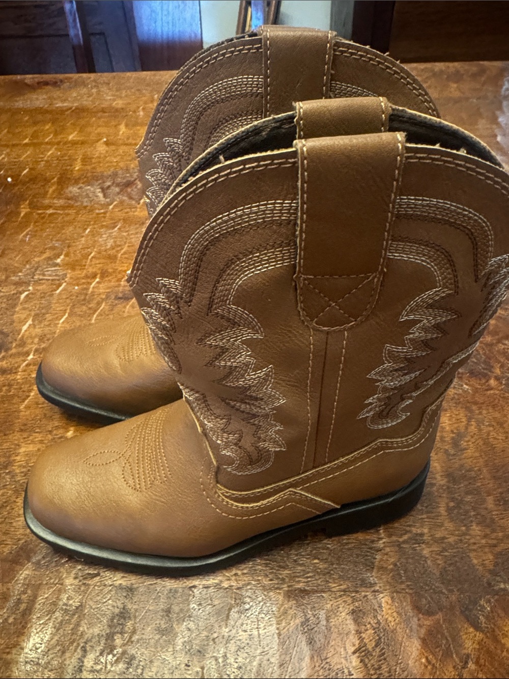Dream Pairs Brown Kids Cowboy Boots